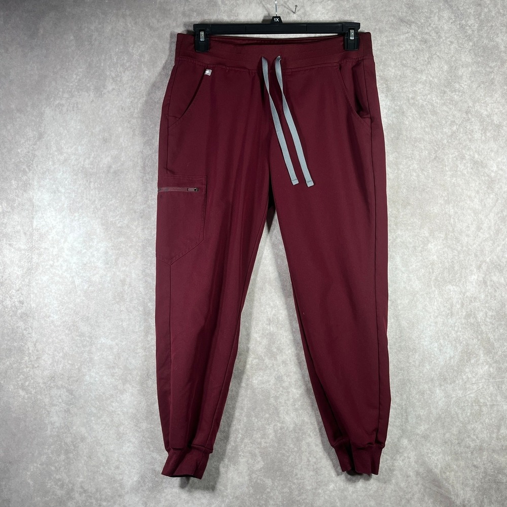 Figs Zamora Jogger Scrub Pants Womens Size MP Red Workwear Classic Fit Medical